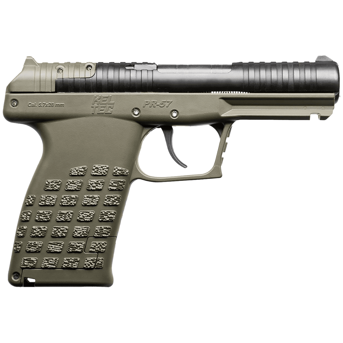 Kel-Tec PR57GRN PR-5.7 Compact Frame 5.7x28mm 20+1 4" Black Steel Barrel, OD Green Optic Ready/Serrated Slide Kel-Tec PR57GRN PR-5.7 Compact Frame 5.7x28mm 20+1 4" Black Steel Barrel, OD Green Optic Ready/Serrated Slide