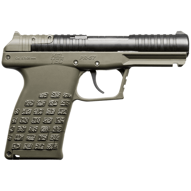 Kel-Tec PR57GRN PR-5.7 Compact Frame 5.7x28mm 20+1 4" Black Steel Barrel, OD Green Optic Ready/Serrated Slide Kel-Tec PR57GRN PR-5.7 Compact Frame 5.7x28mm 20+1 4" Black Steel Barrel, OD Green Optic Ready/Serrated Slide