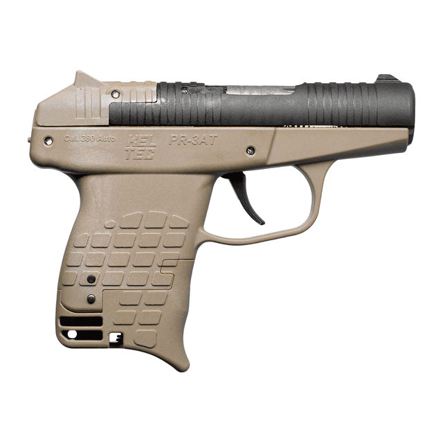 Kel-Tec PR3ATTAN PR-3AT Compact Frame 380 ACP 13+1 2.85" Black Rotating Barrel Shroud, Tan Polymer Frame Kel-Tec PR3ATTAN PR-3AT Compact Frame 380 ACP 13+1 2.85" Black Rotating Barrel Shroud, Tan Polymer Frame