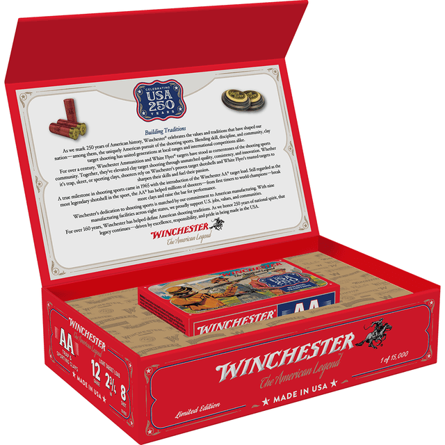 Winchester Ammo AA12250 USA 250th Commemorative Box Series 12 Gauge 2.75" 1 1/8oz 8 Shot 10 Per Box Winchester Ammo AA12250 USA 250th Commemorative Box Series 12 Gauge 2.75" 1 1/8oz 8 Shot 10 Per Box