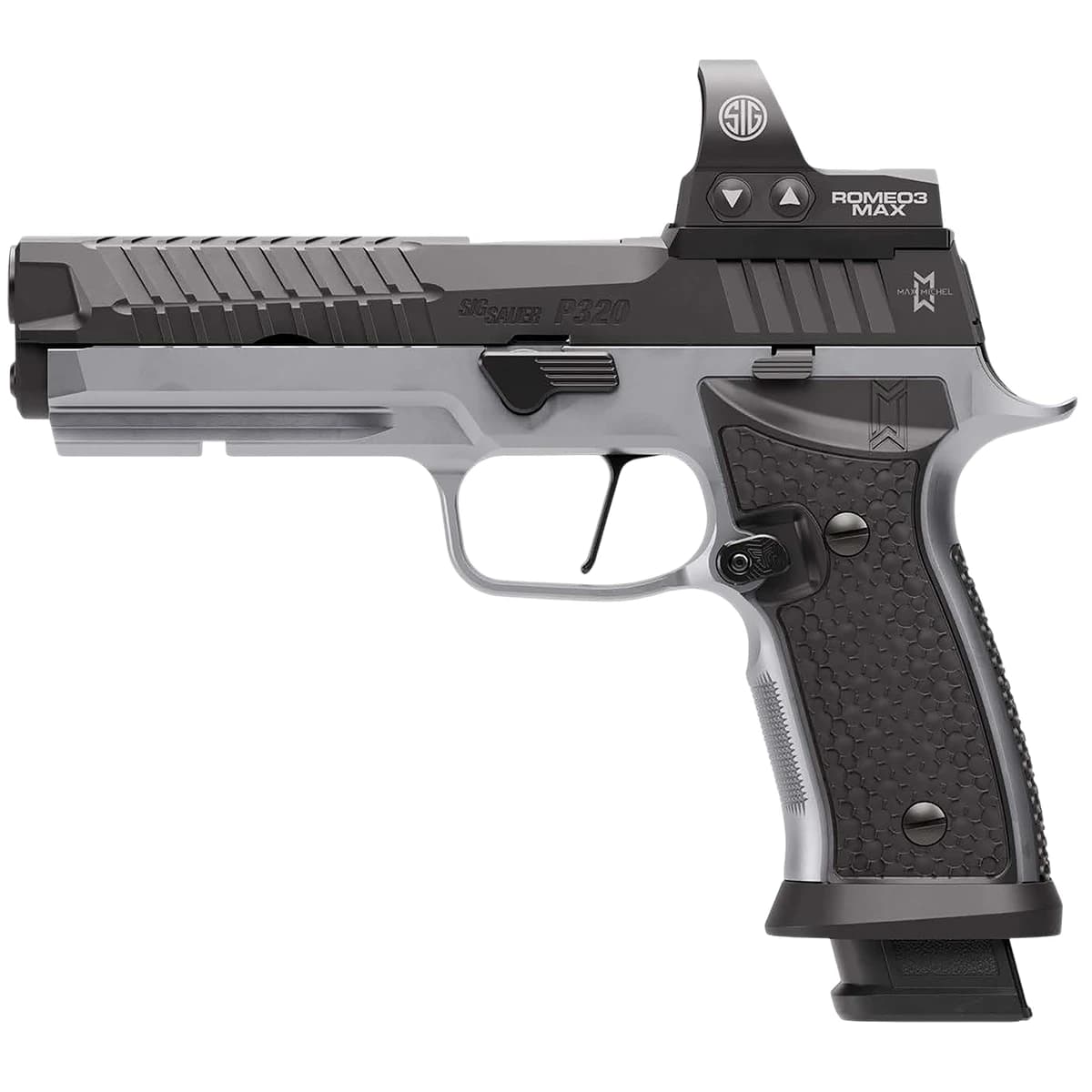 Sig Sauer 320SXG59MAXM10 P320 SXG MAX Full Size Frame 9mm Luger 10+1 5" Black Match Grade Bull Barrel, Optic Ready, Two Tone Sig Sauer 320SXG59MAXM10 P320 SXG MAX Full Size Frame 9mm Luger 10+1 5" Black Match Grade Bull Barrel, Optic Ready, Two Tone