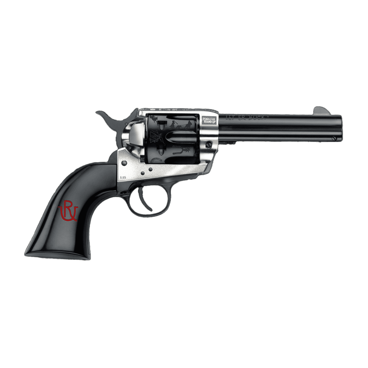 Pietta PFI357PR434BP 1873 Great Western II Pendleton Round‑Up 357 Mag 6 Shot 4.75" Blued Engraved Barrel & Cylinder Pietta PFI357PR434BP 1873 Great Western II Pendleton Round‑Up 357 Mag 6 Shot 4.75" Blued Engraved Barrel & Cylinder