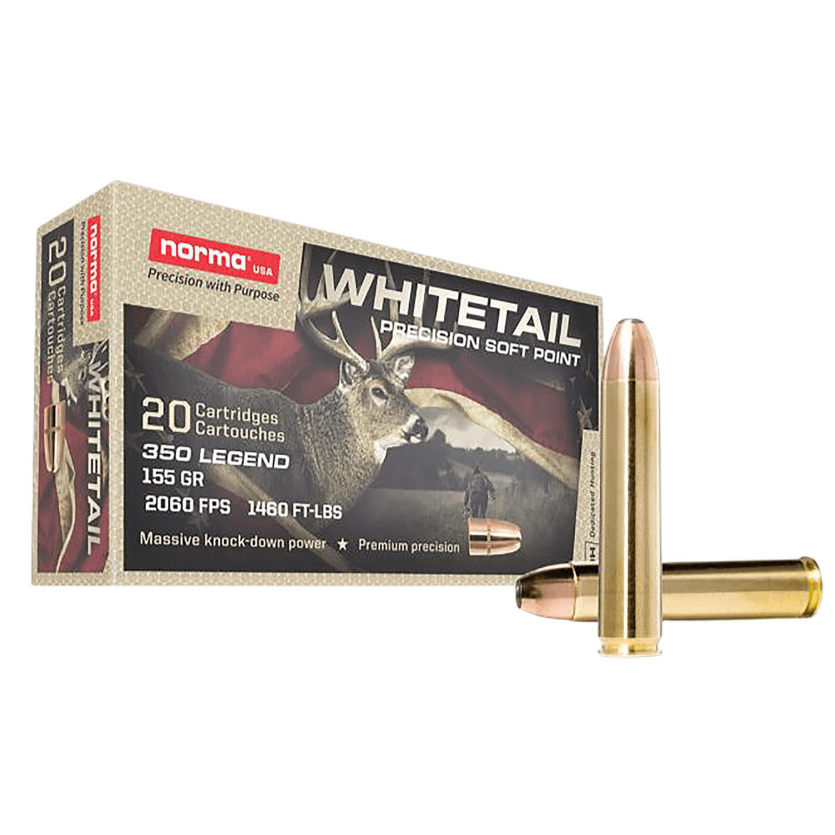 Norma Ammunition 603404704 Whitetail 350Legend 155gr Soft Point 20 Per Box Norma Ammunition 603404704 Whitetail 350Legend 155gr Soft Point 20 Per Box